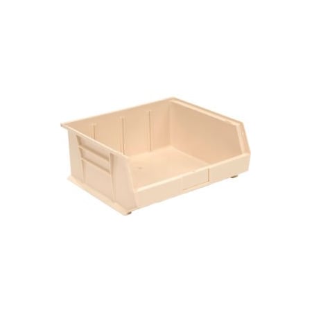 Quantum Storage Systems Hang & Stack Storage Bin, Plastic, Beige, 6 PK QUS250IV**